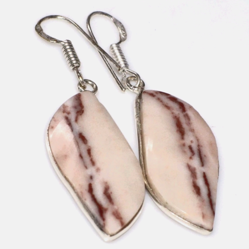 Chic Mookaite 925 Leaf Earrings